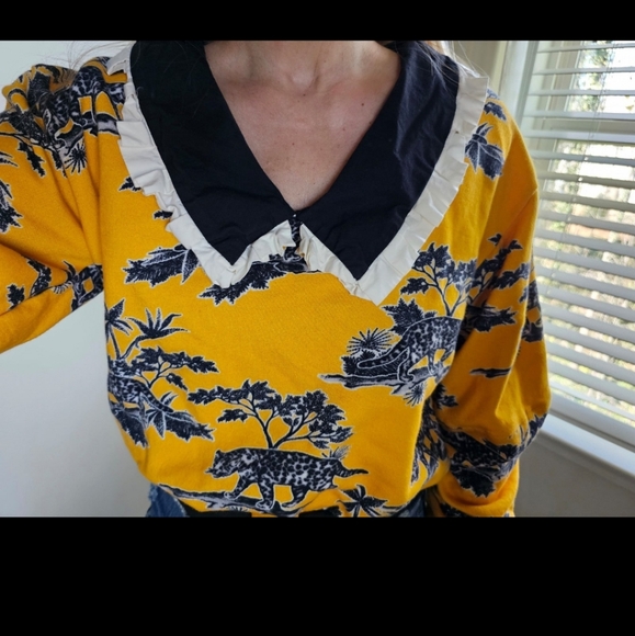 Anthropologie Corey Lynn Calter Collared Sweatshirt Small - Picture 4 of 12